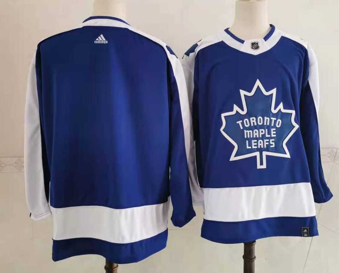 Men Toronto Maple Leafs Blank Blue Authentic Stitched 2021 Adidias NHL Jersey